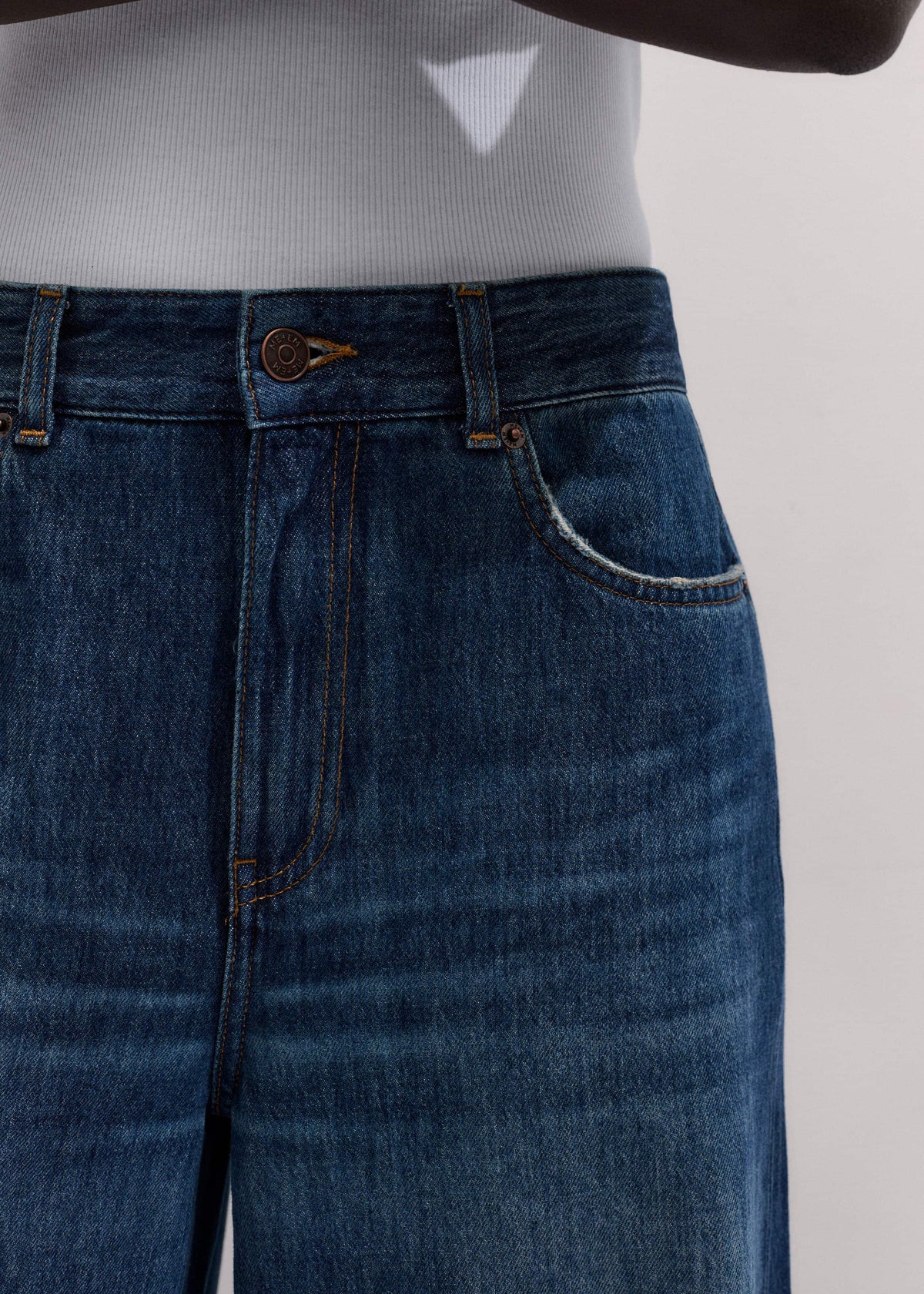 Mid Blue Super Wide Baggy Jean | ME+EM Clothing