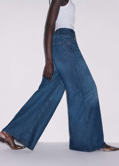 Mid Blue Super Wide Baggy Jean | ME+EM Clothing
