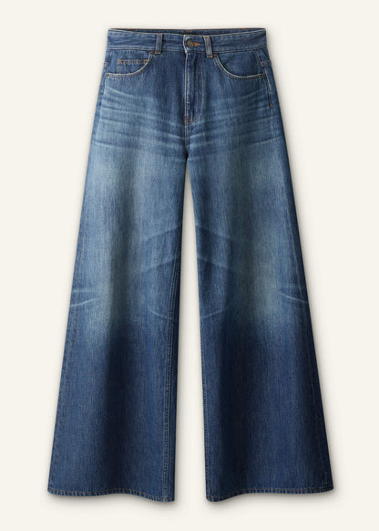 Mid Blue Super Wide Baggy Jean | ME+EM Clothing