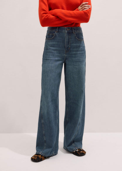 Blue Relaxed Straight Insert Jean | ME+EM Clothing
