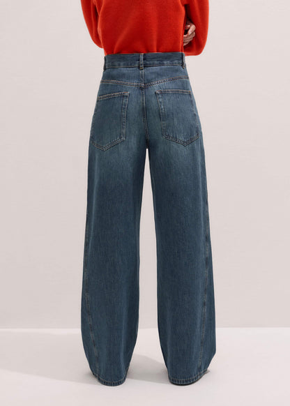 Blue Relaxed Straight Insert Jean | ME+EM Clothing