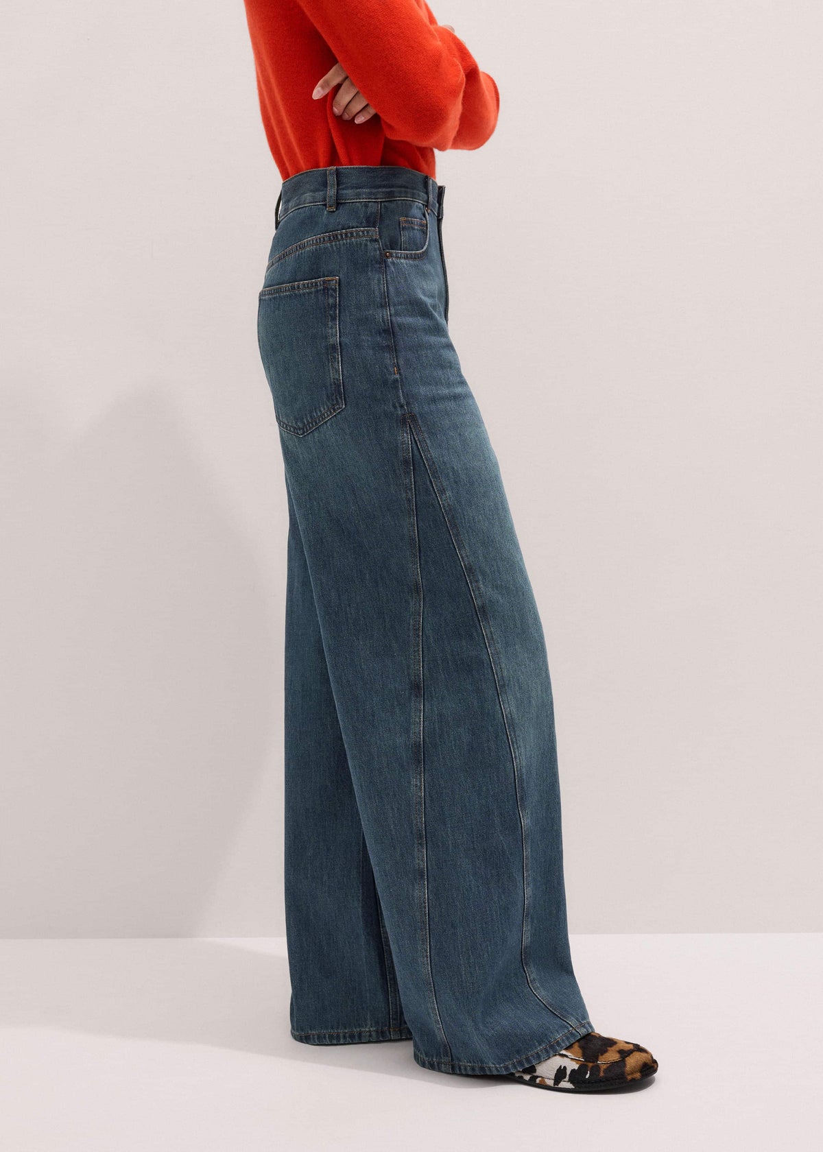 Blue Relaxed Straight Insert Jean | ME+EM Clothing
