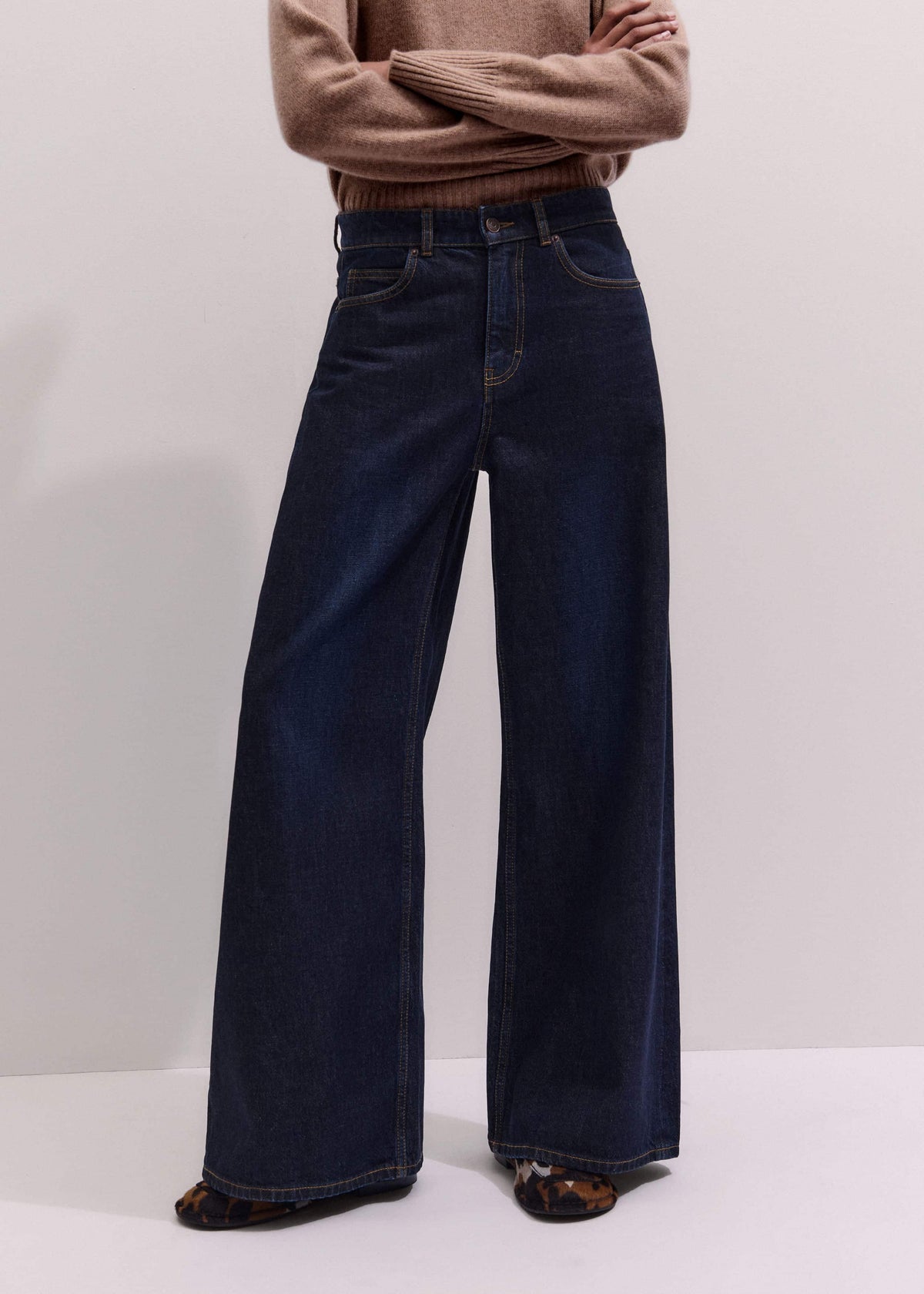 Dark Blue Rinse Wash Ultimate Wide-Leg Jean | ME+EM Clothing