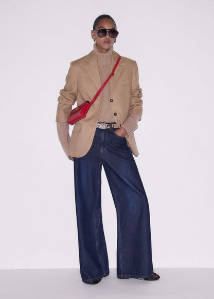 Dark Blue Rinse Wash Ultimate Wide-Leg Jean | ME+EM Clothing