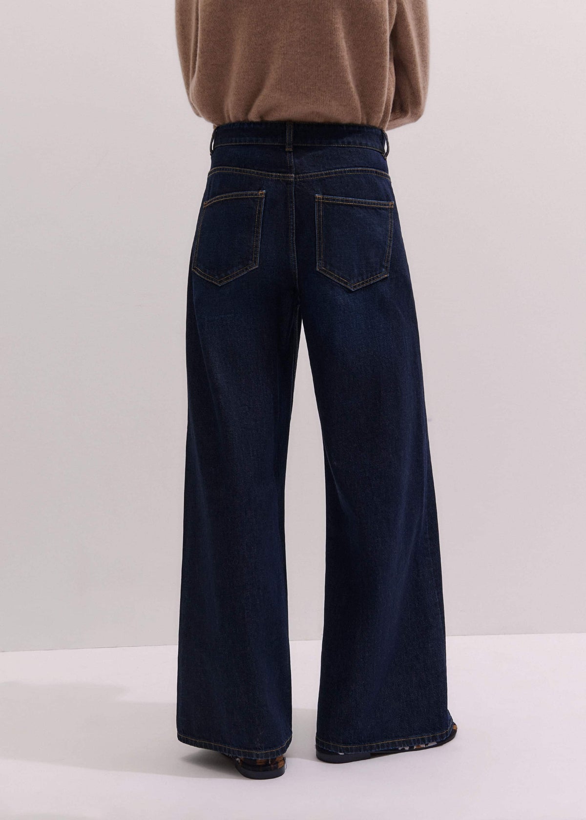 Dark Blue Rinse Wash Ultimate Wide-Leg Jean | ME+EM Clothing