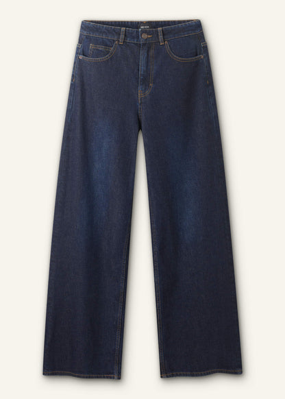 Dark Blue Rinse Wash Ultimate Wide-Leg Jean | ME+EM Clothing