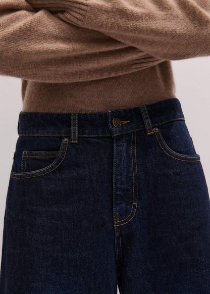Dark Blue Rinse Wash Ultimate Wide-Leg Jean | ME+EM Clothing