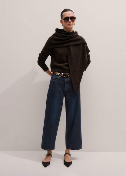 Dark Blue Straight Crop Jean | ME+EM Clothing