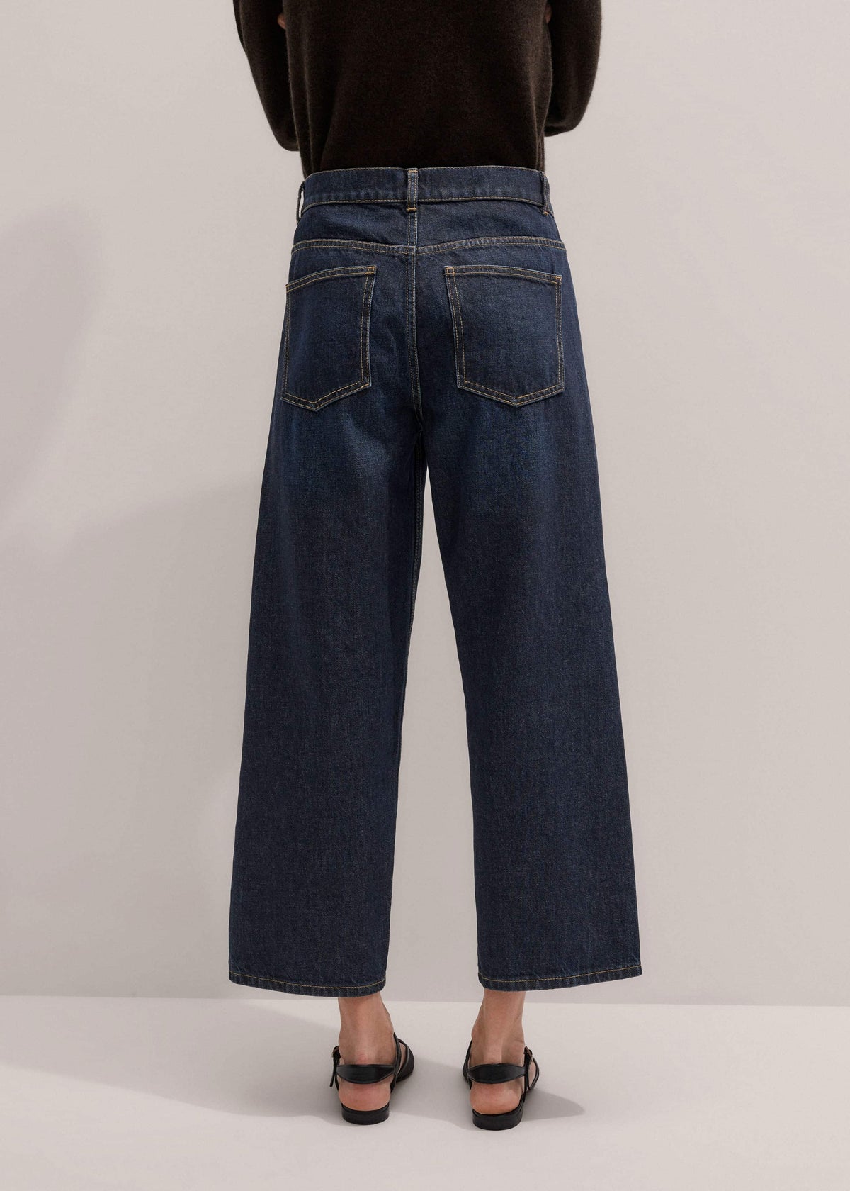Dark Blue Straight Crop Jean | ME+EM Clothing
