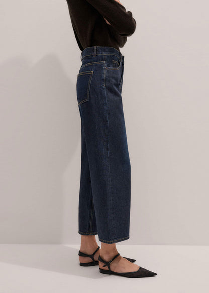 Dark Blue Straight Crop Jean | ME+EM Clothing