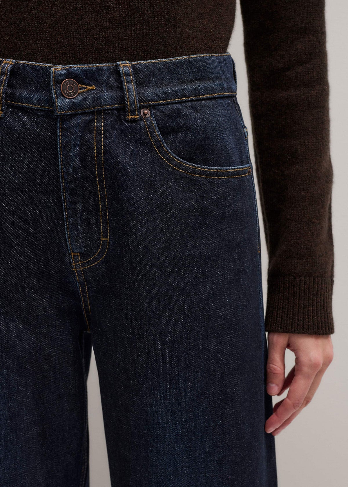 Dark Blue Straight Crop Jean | ME+EM Clothing
