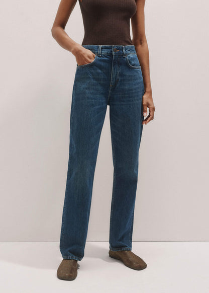 Blue Full-Length Straight Jean | ME+EM Clothing