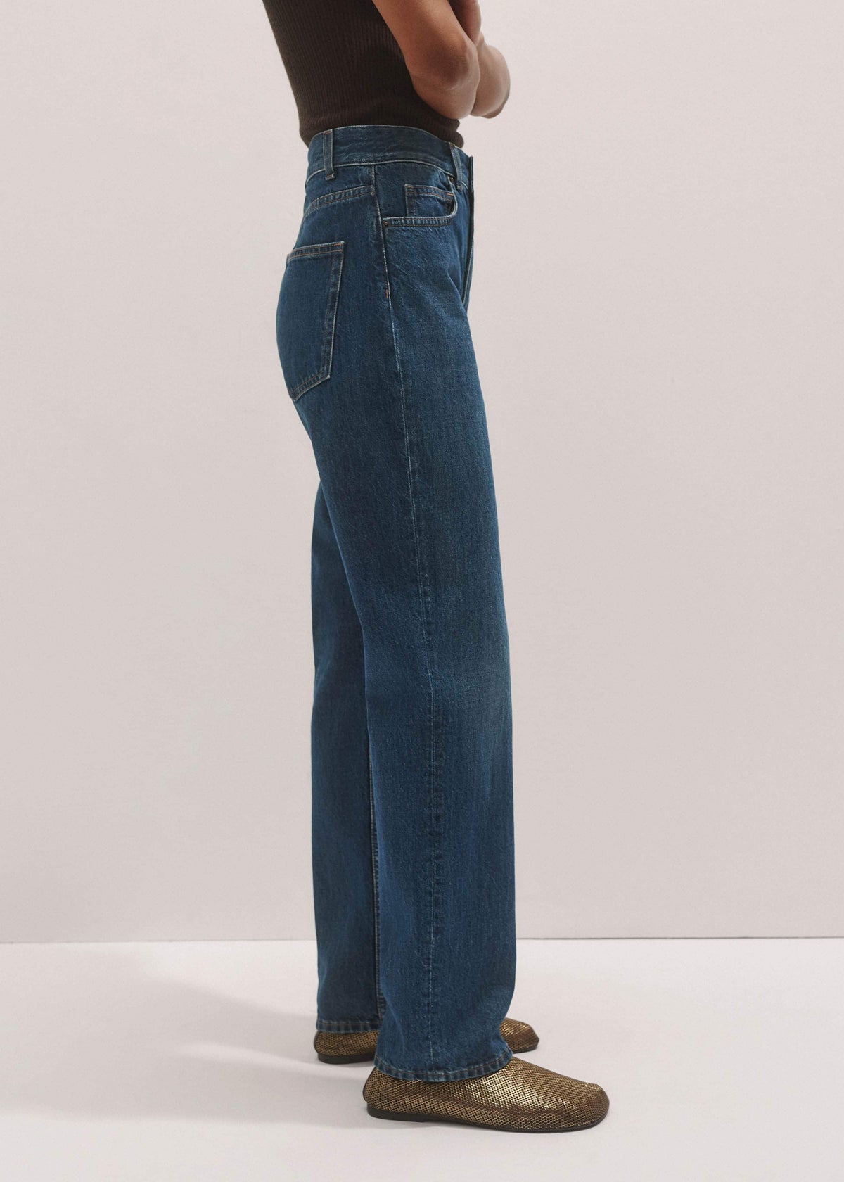 Blue Full-Length Straight Jean | ME+EM Clothing