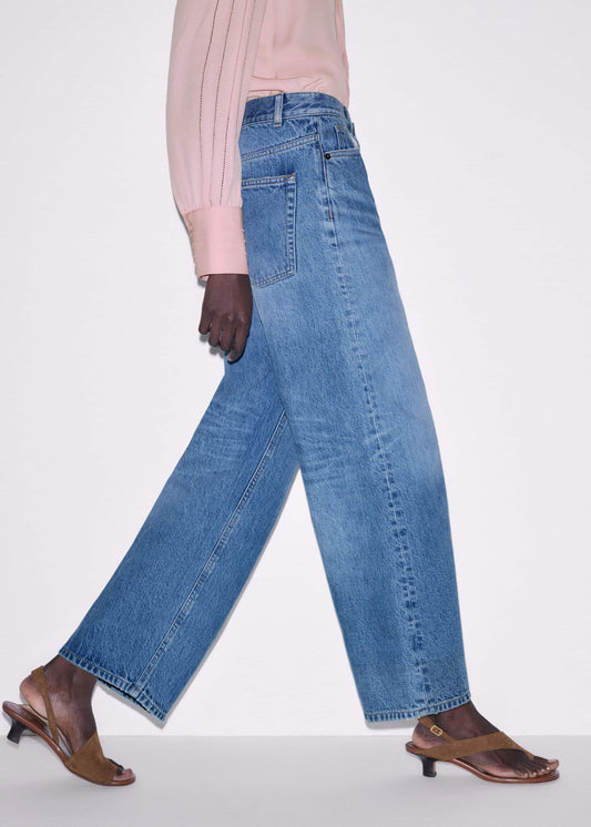 Light Blue Relaxed Straight Crop Jean | ME+EM Clothing