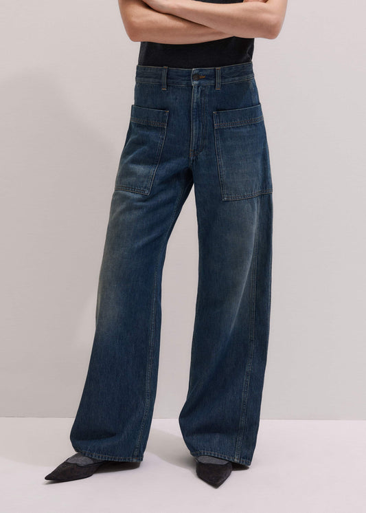 Blue Patch Pocket Baggy Jean | ME+EM Clothing