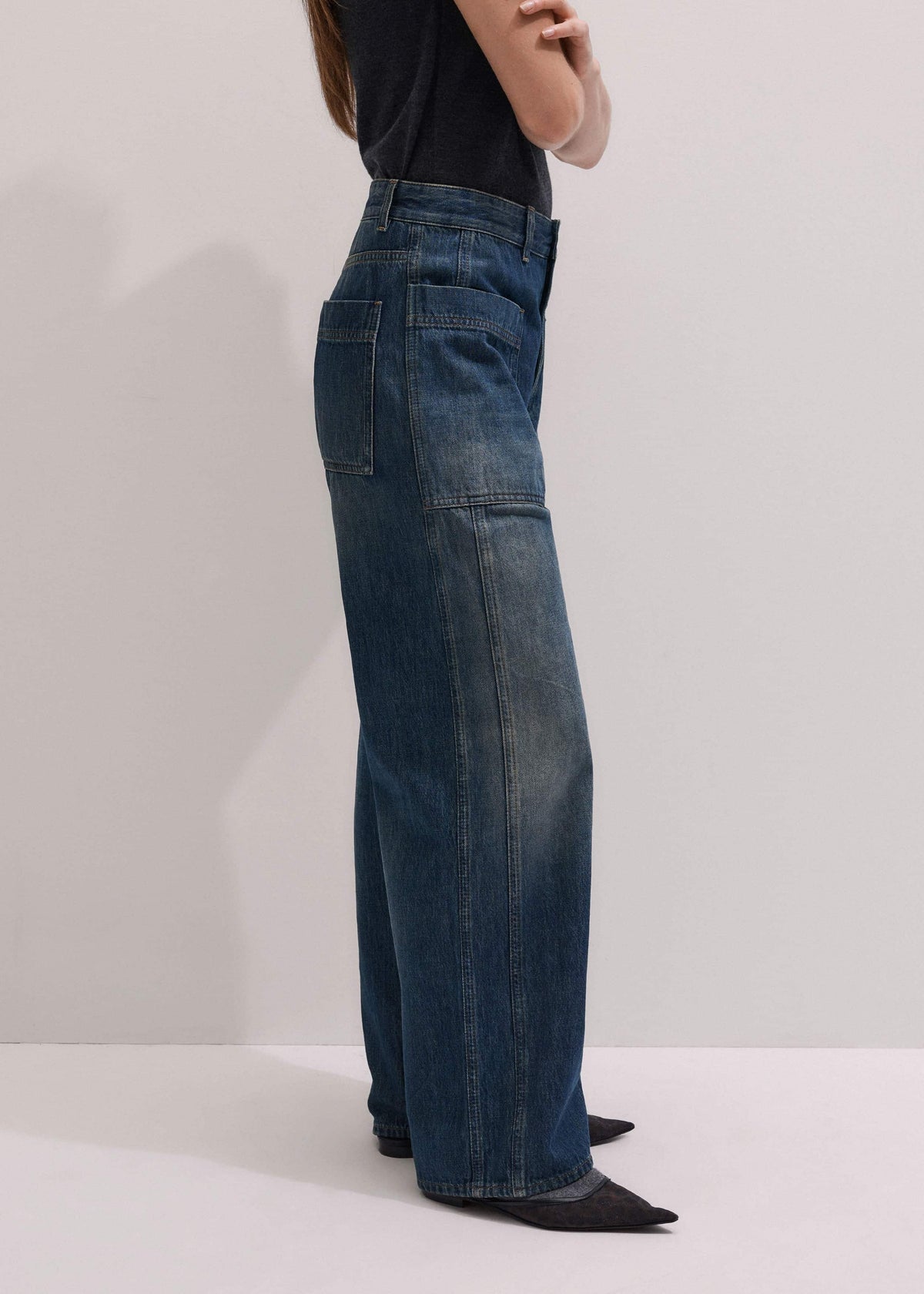 Blue Patch Pocket Baggy Jean | ME+EM Clothing