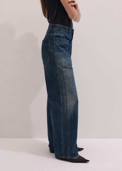 Blue Patch Pocket Baggy Jean | ME+EM Clothing