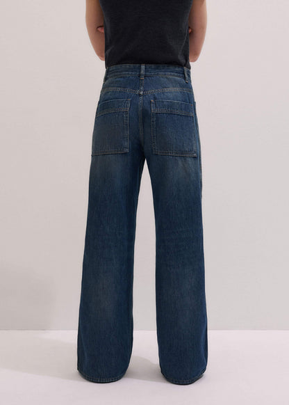 Blue Patch Pocket Baggy Jean | ME+EM Clothing