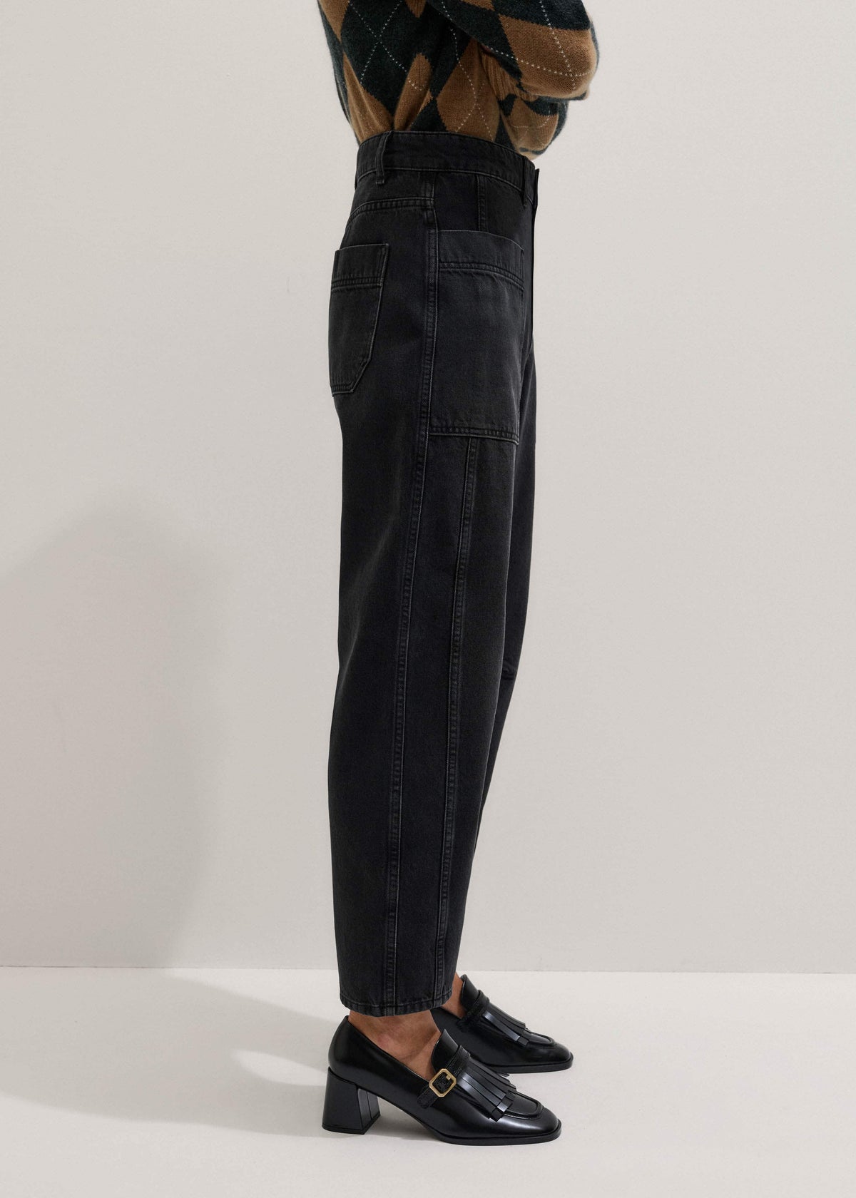 Black Patch Pocket Engineered Jean | ME+EM Clothing