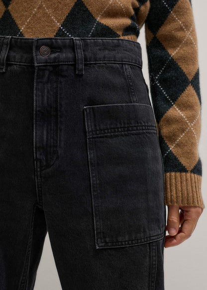 Black Patch Pocket Engineered Jean | ME+EM Clothing