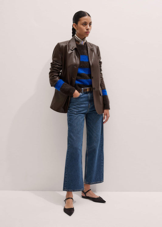 Dark Blue Straight Crop Jean | ME+EM Clothing