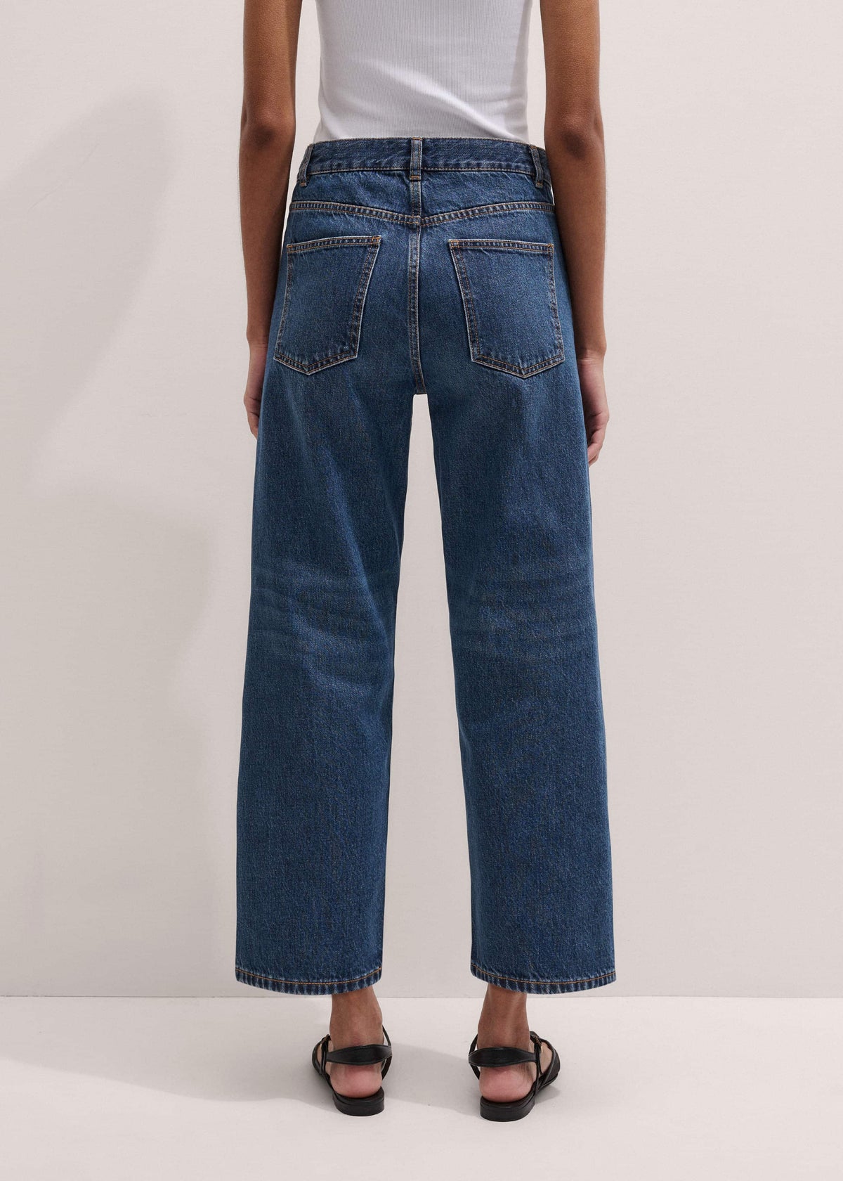 Dark Blue Straight Crop Jean | ME+EM Clothing