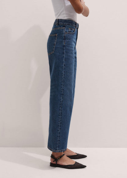 Dark Blue Straight Crop Jean | ME+EM Clothing