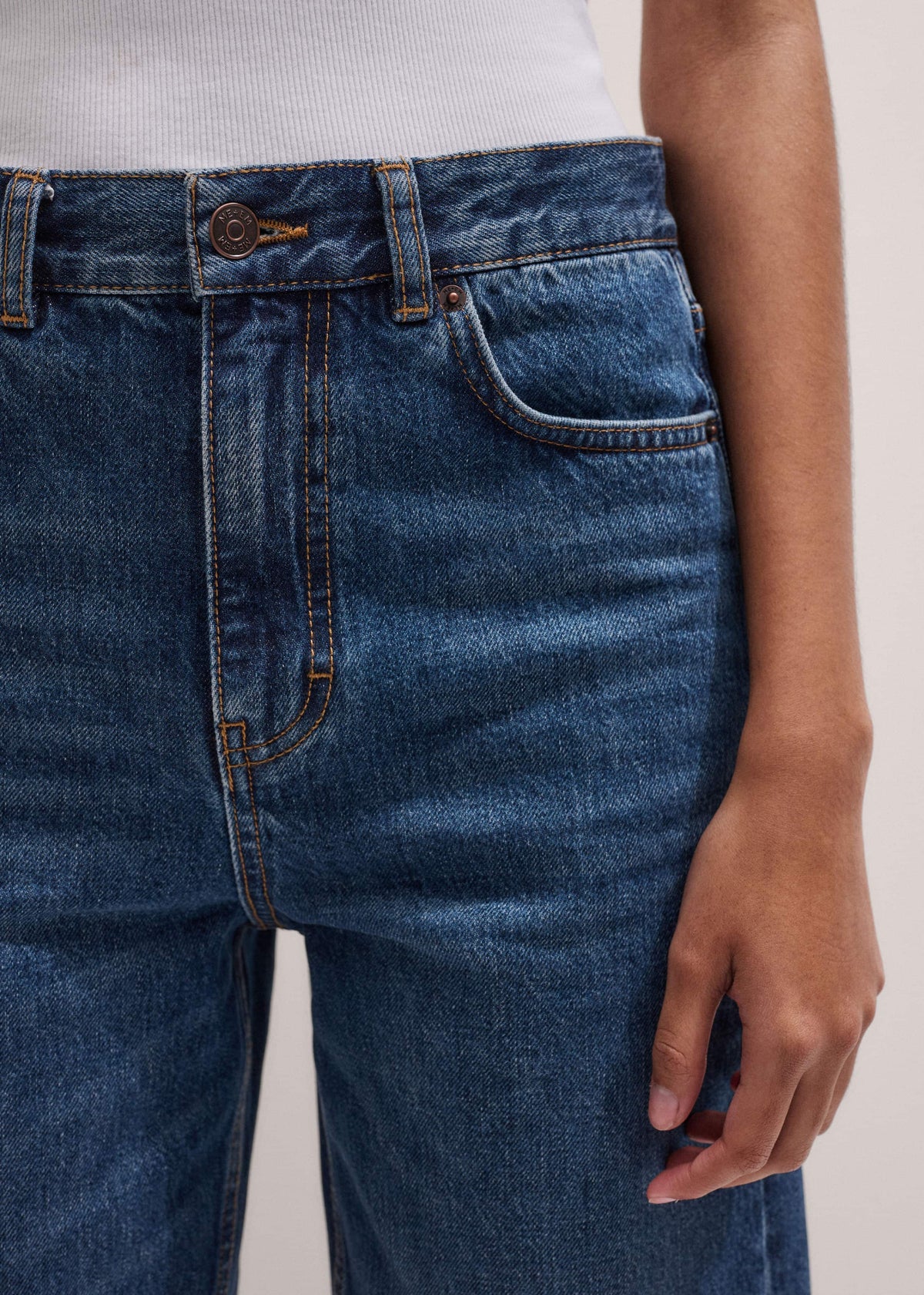 Dark Blue Straight Crop Jean | ME+EM Clothing