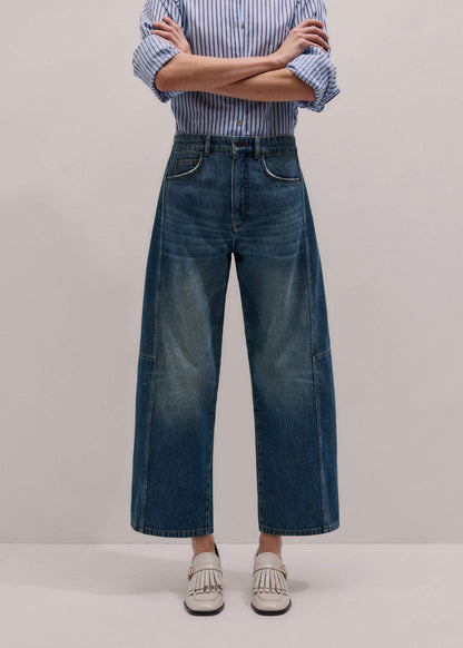 Blue Exaggerated Crop Jean | ME+EM Clothing