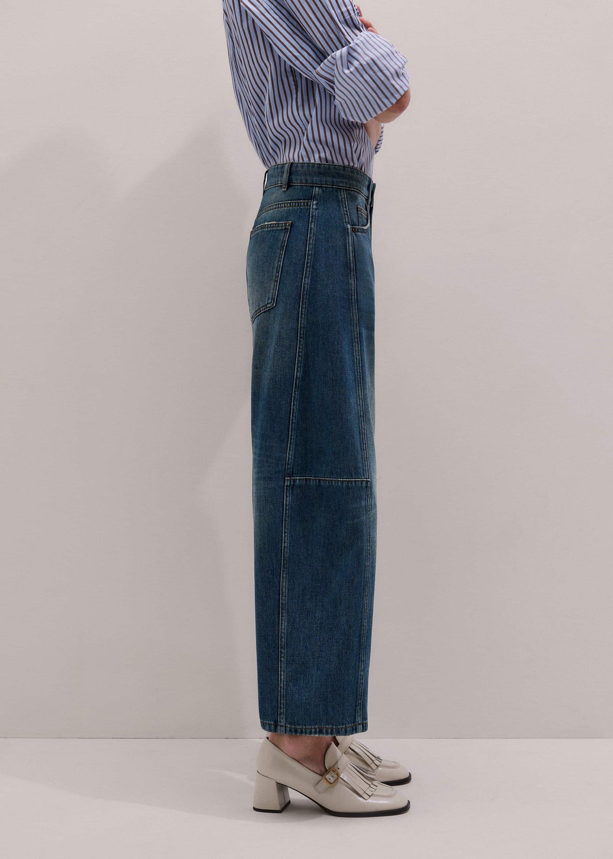 Blue Exaggerated Crop Jean | ME+EM Clothing