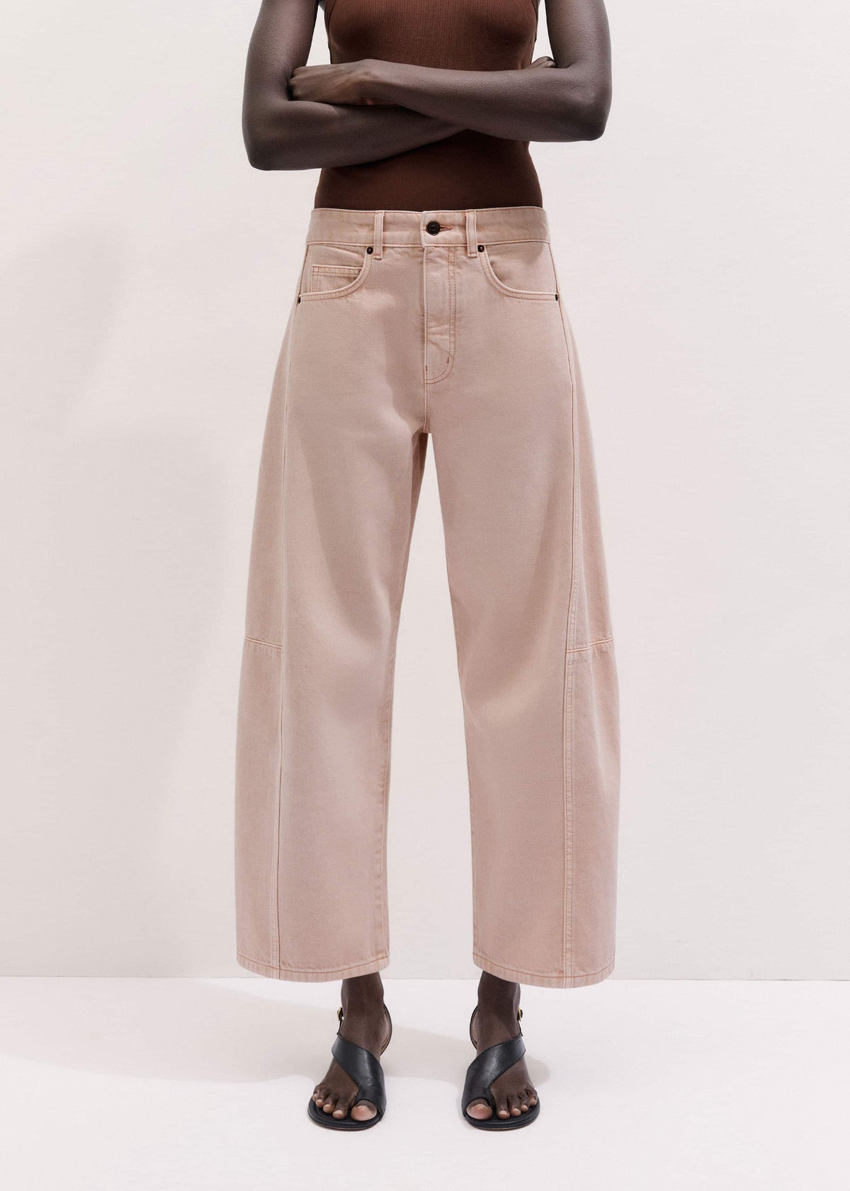 Pink Exaggerated Crop Jean | ME+EM Clothing