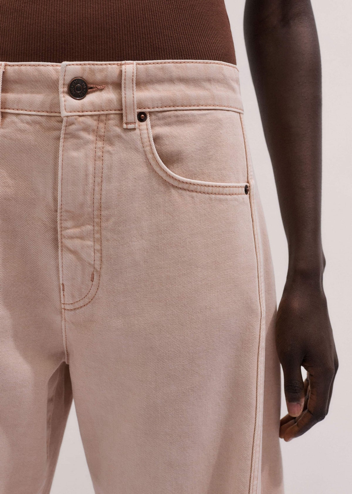 Pink Exaggerated Crop Jean | ME+EM Clothing