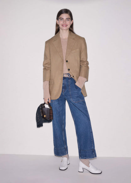 Dark Wash Turn-Up Straight Jean | ME+EM Clothing