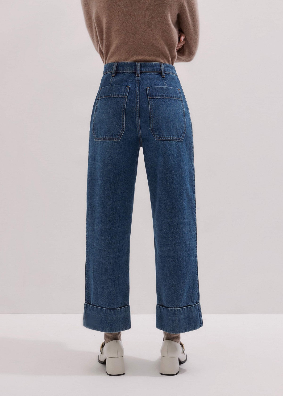 Dark Wash Turn-Up Straight Jean | ME+EM Clothing