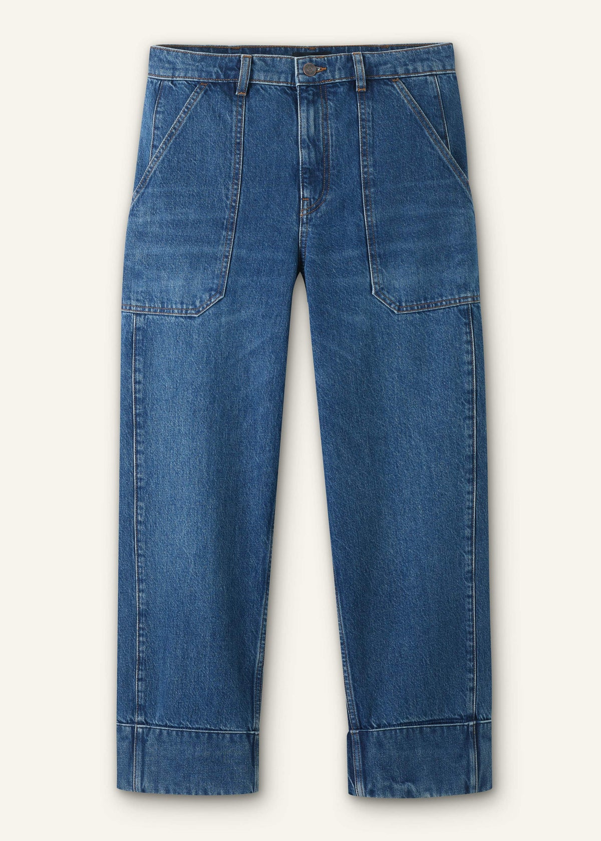 Dark Wash Turn-Up Straight Jean | ME+EM Clothing