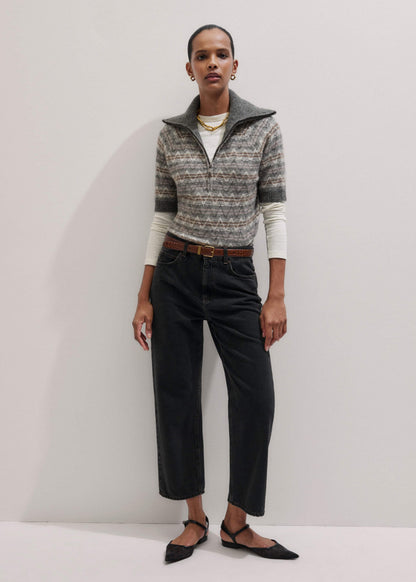 Black Straight Cropped Relaxed Jean | ME+EM Clothing