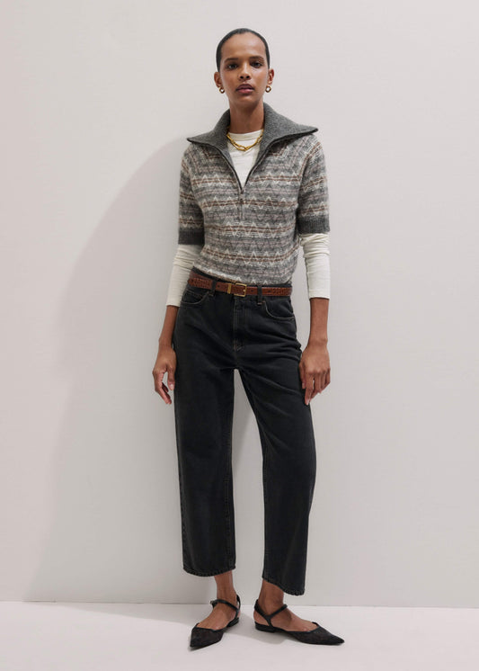 Black Straight Cropped Relaxed Jean | ME+EM Clothing