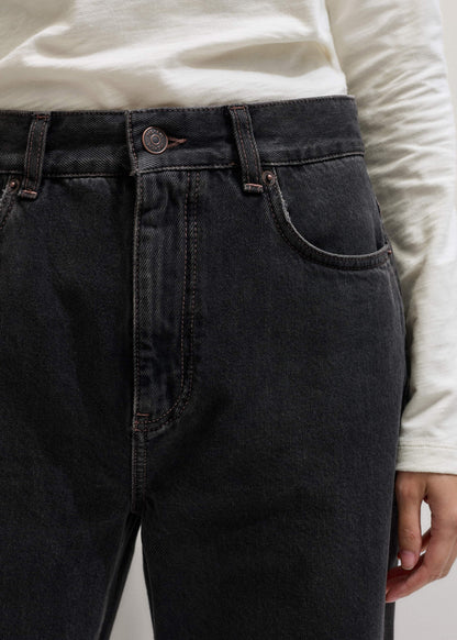 Black Straight Cropped Relaxed Jean | ME+EM Clothing