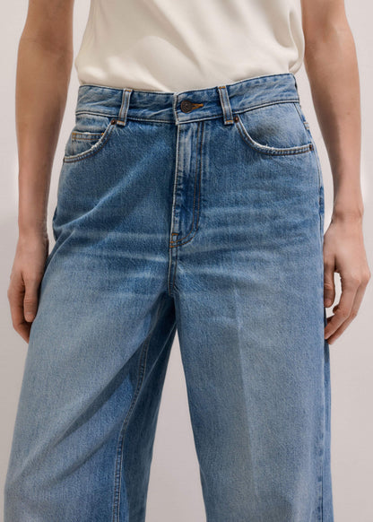 Mid Blue Straight Ankle Grazer Jean | ME+EM Clothing