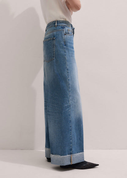 Mid Blue Straight Ankle Grazer Jean | ME+EM Clothing