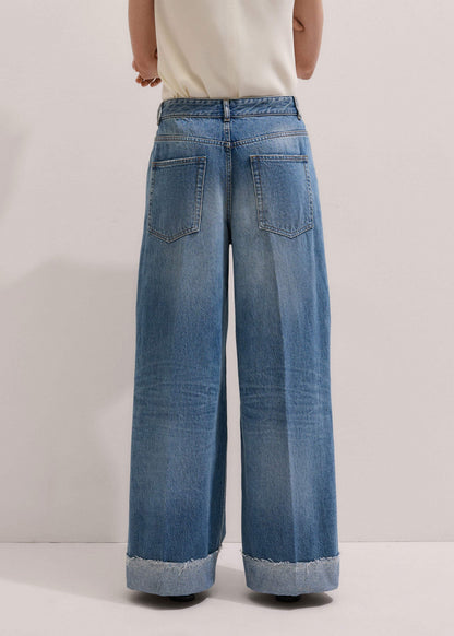 Mid Blue Straight Ankle Grazer Jean | ME+EM Clothing
