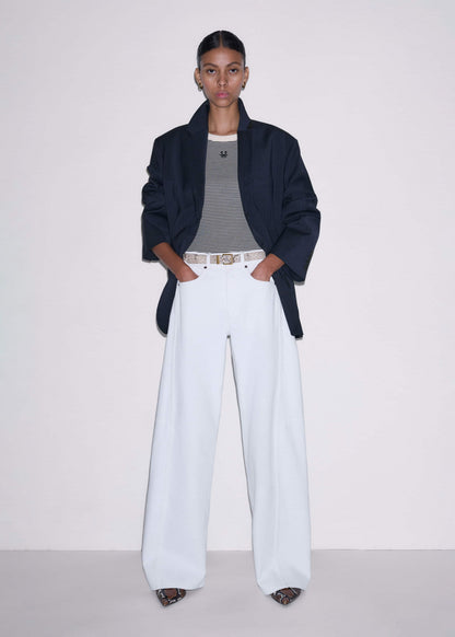 White Exaggerated Taper Jean | ME+EM Clothing