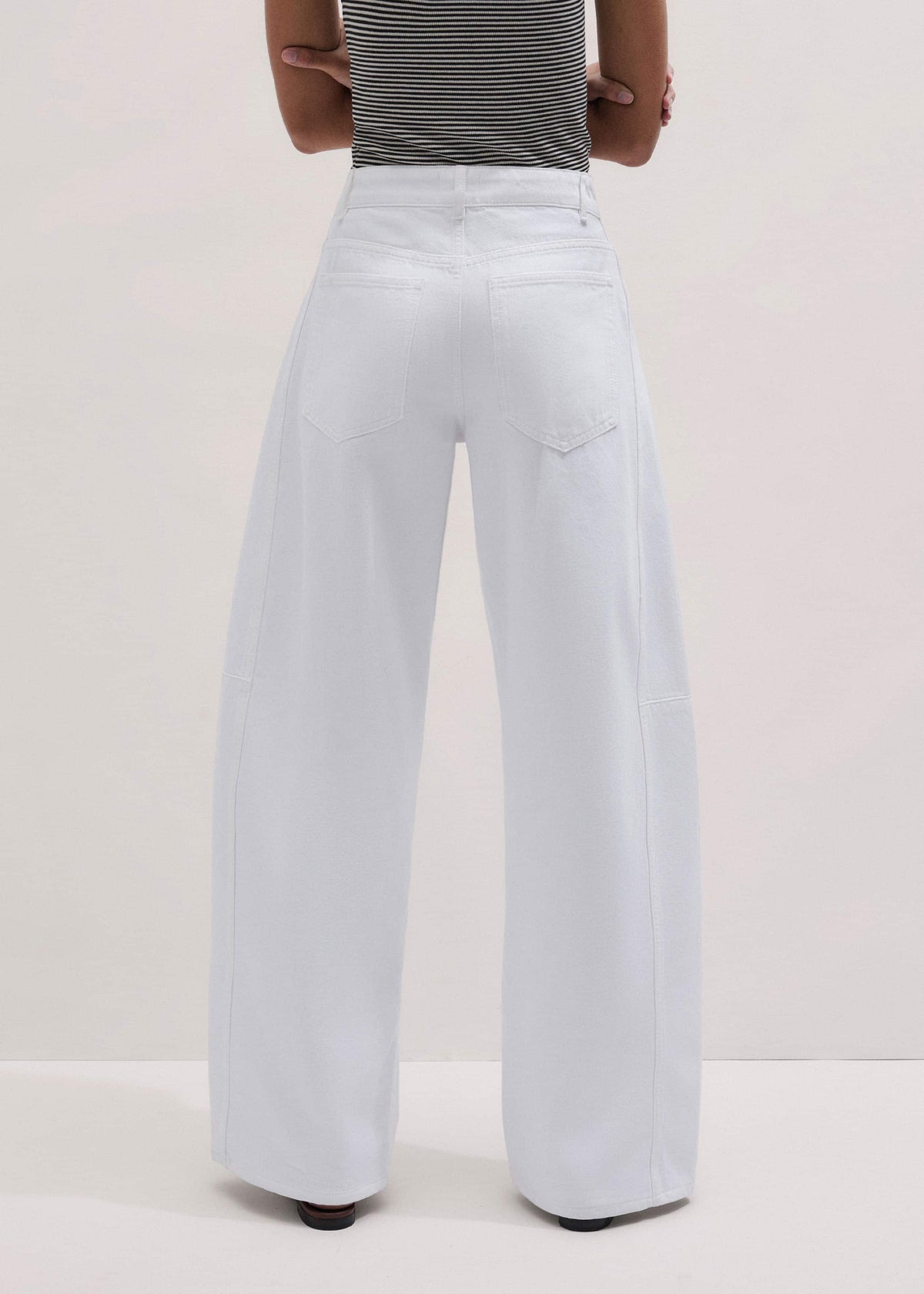 White Exaggerated Taper Jean | ME+EM Clothing