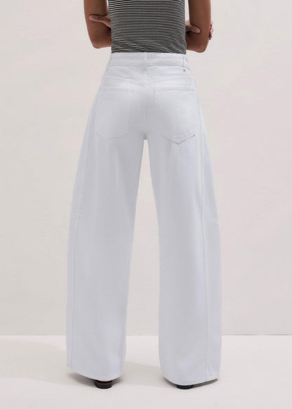 White Exaggerated Taper Jean | ME+EM Clothing