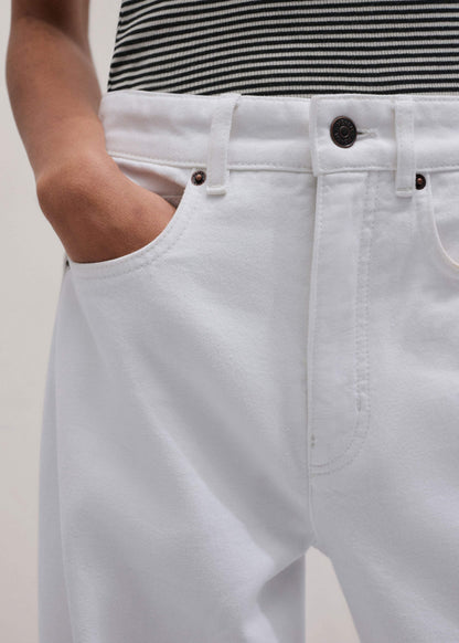 White Exaggerated Taper Jean | ME+EM Clothing