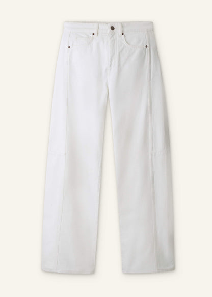 White Exaggerated Taper Jean | ME+EM Clothing