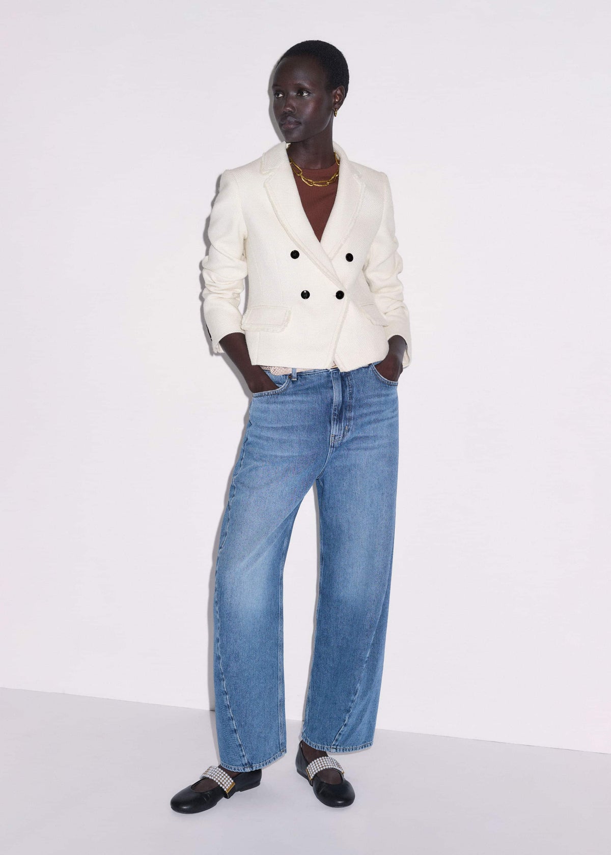 Blue Engineered Barrel Jean | ME+EM Clothing