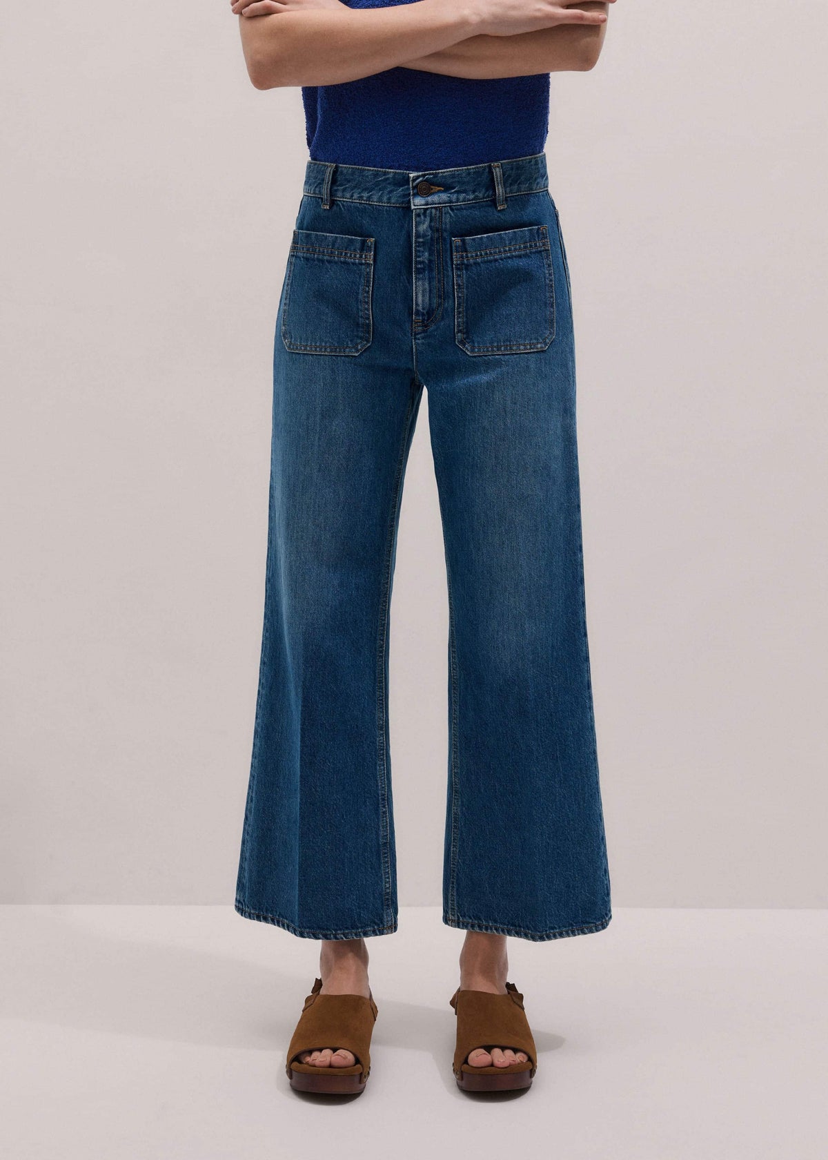 Blue Leg Elongator Crop Jean | ME+EM Clothing