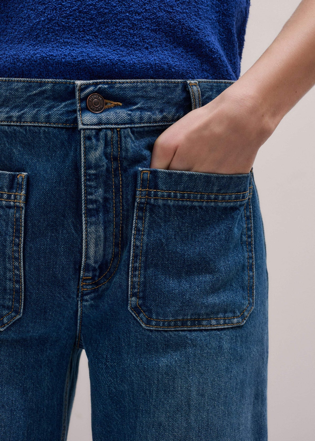 Blue Leg Elongator Crop Jean | ME+EM Clothing