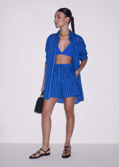 Blue Striped Beach Short | ME+EM Clothing